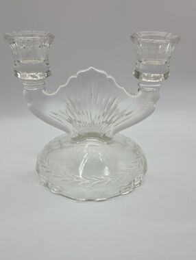Jeanette Glass Double Candle Hilder Vintage